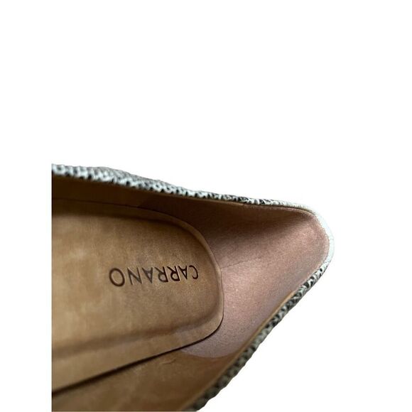 Carrano Snake Skin Stilettos Pumps Heels size 10 Gray Cream White - Picture 8 of 12